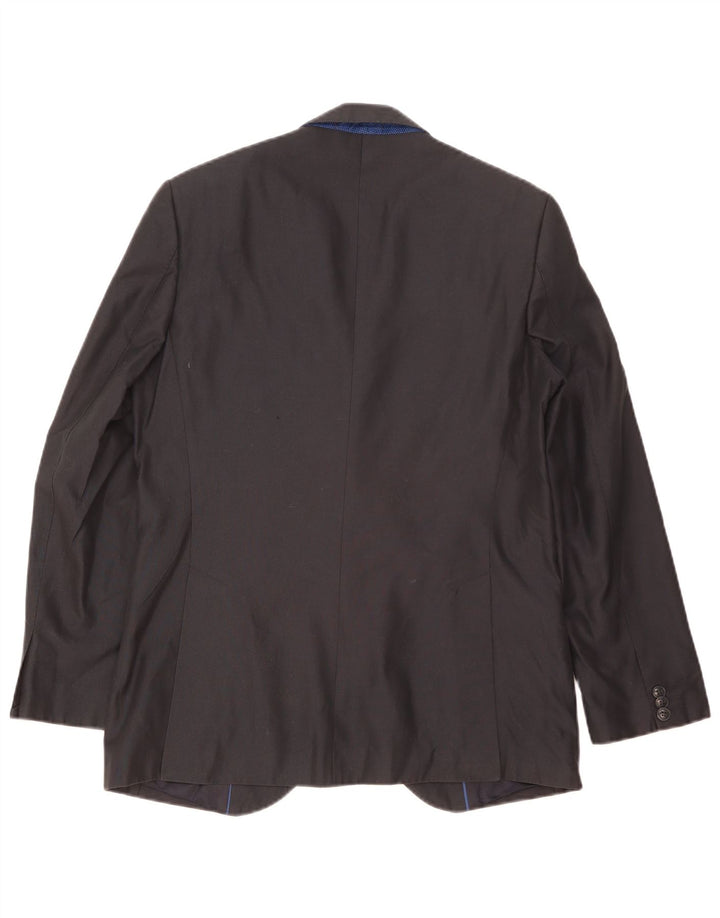 ZARA Mens 2 Button Blazer Jacket EU 48 Medium Navy Blue Cotton