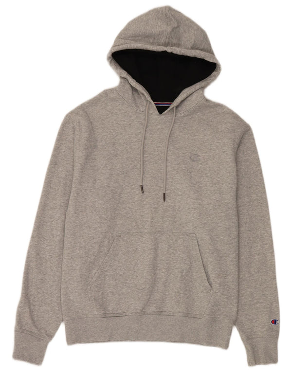 Champion Womens Regular Fit Hoodie Jumper UK 14 Medium Grey Cotton