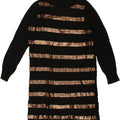 OASIS Womens Sequin Jumper Dress UK 14 Medium Black Striped Cotton Vintage Oasis and Second-Hand Oasis from Messina Hembry 