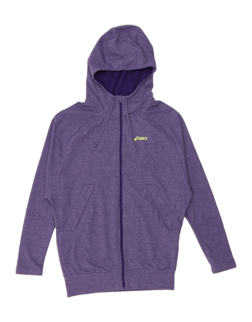 ASICS Womens Oversized Zip Hoodie Sweater UK 6 XS Purple Polyester Vintage Asics and Second-Hand Asics from Messina Hembry 