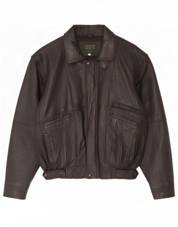 Lakeland Mens Leather Jacket UK 40 Large Black