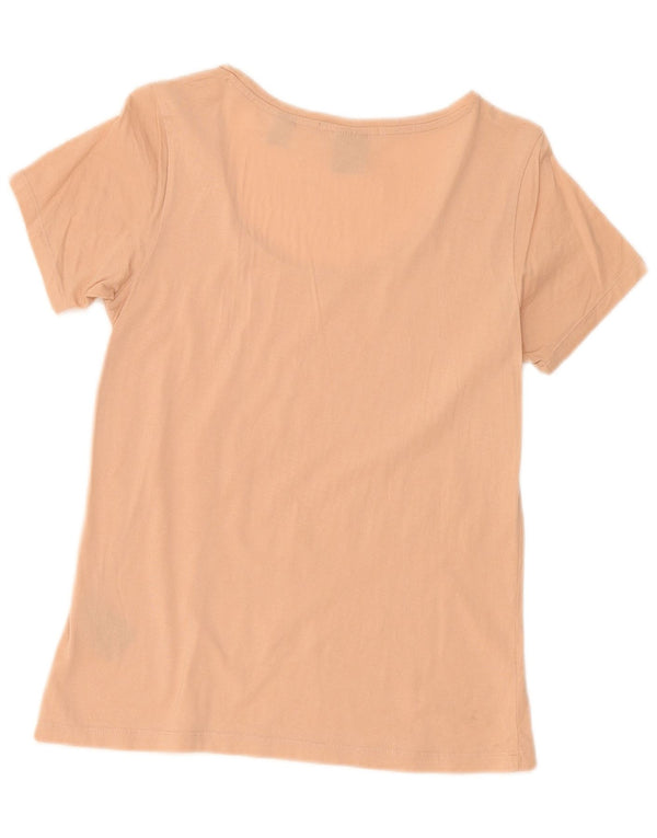 Maison Scotch Womens T-Shirt Top UK 10 Small Beige Cotton