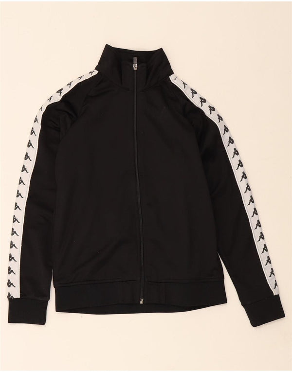 Kappa Boys Graphic Tracksuit Top Jacket 13-14 Years Black Colourblock