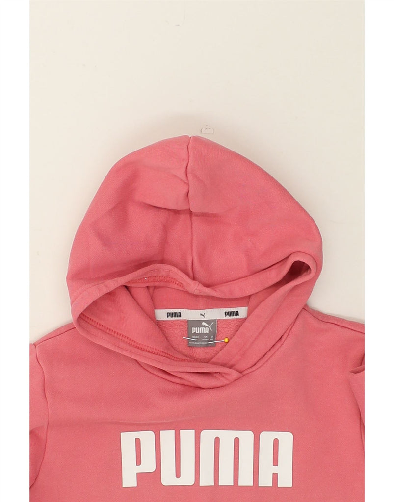 PUMA Girls Graphic Hoodie Jumper 11-12 Years Pink Cotton | Vintage Puma | Thrift | Second-Hand Puma | Used Clothing | Messina Hembry 