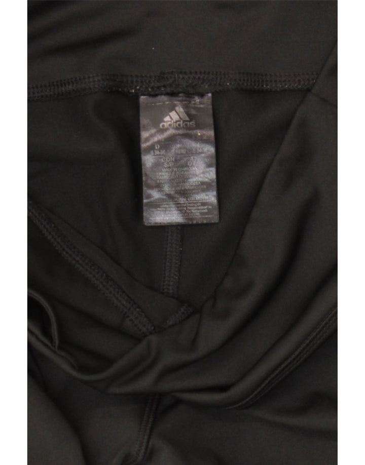 Adidas Womens Capri Leggings UK 8/10 Small  Black Polyester