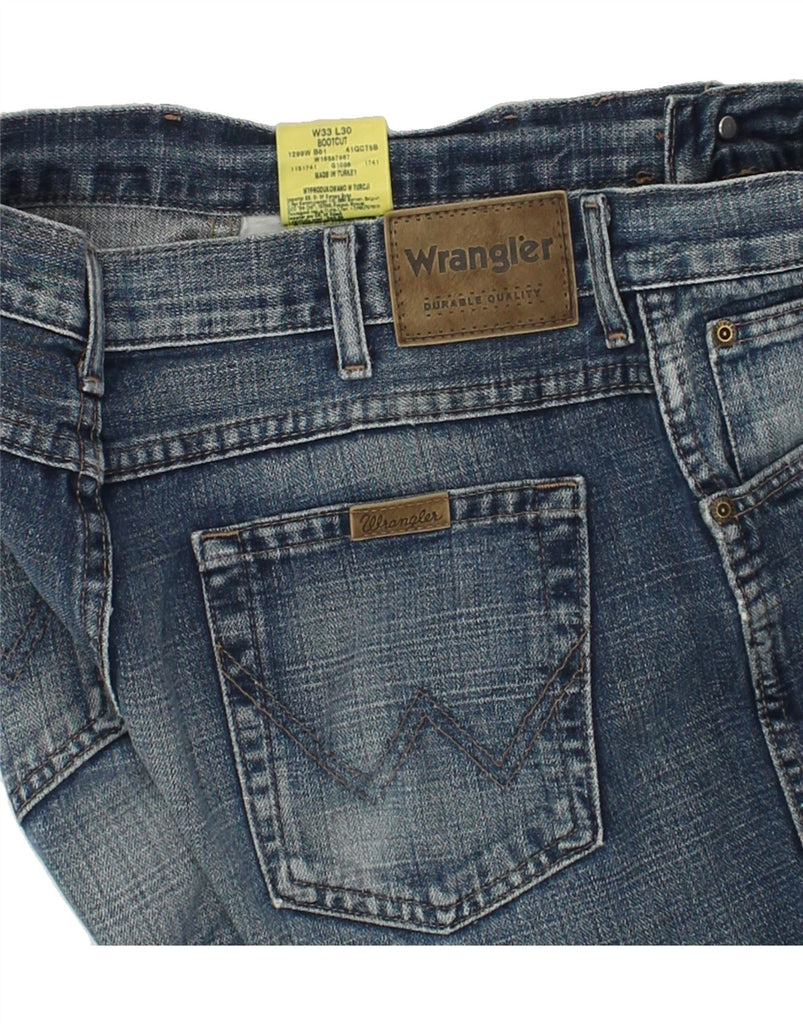 WRANGLER Mens Bootcut Jeans W33 L28 Navy Blue Cotton | Vintage Wrangler | Thrift | Second-Hand Wrangler | Used Clothing | Messina Hembry 