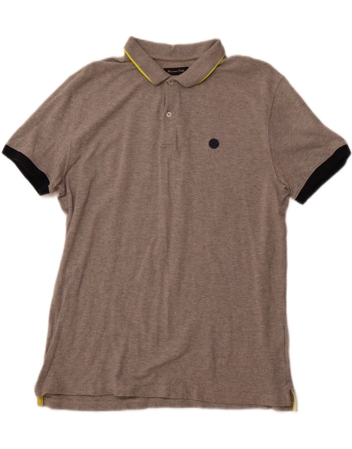 MASSIMO DUTTI Mens Casual Fit Polo Shirt Large Grey