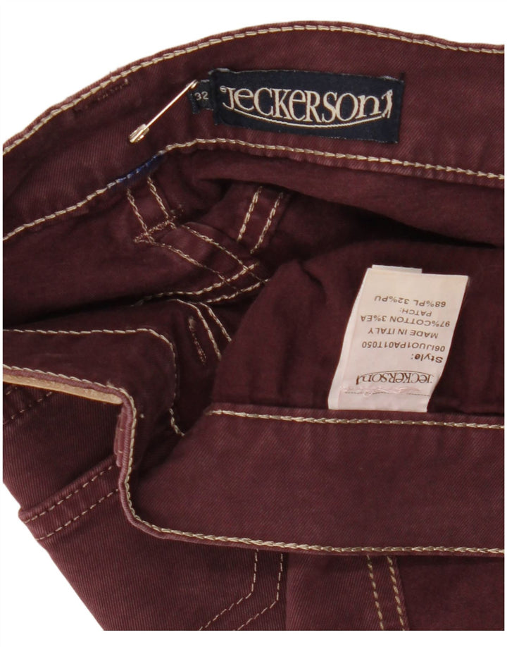 Jeckerson Mens Straight Jeans W32 L31 Maroon Cotton