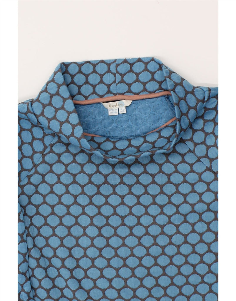 BODEN Womens Sweatshirt Jumper UK 12 Medium Blue Polka Dot Polyester | Vintage Boden | Thrift | Second-Hand Boden | Used Clothing | Messina Hembry 
