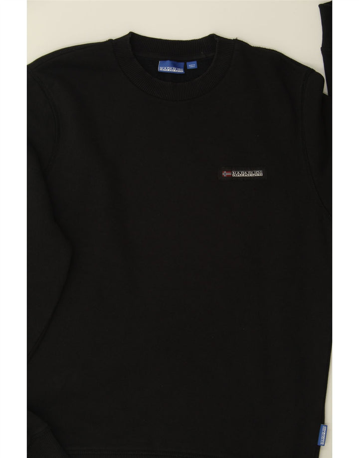 NAPAPIJRI Mens Sweatshirt Jumper Small Black Cotton Vintage Napapijri and Second-Hand Napapijri from Messina Hembry 