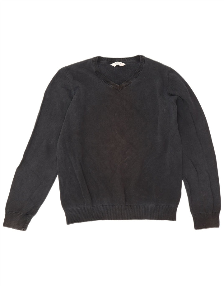 Marks & Spencer Boys V-Neck Jumper Sweater 12-13 Years Black Cotton