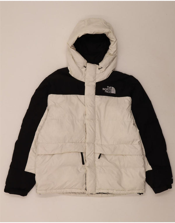 The North Face Mens Hooded Padded Jacket UK 40 Large White Colourblock