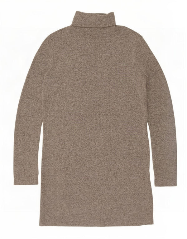 Zara Womens Long Sleeve Jumper Dress UK 10 Small Grey Flecked Polyester