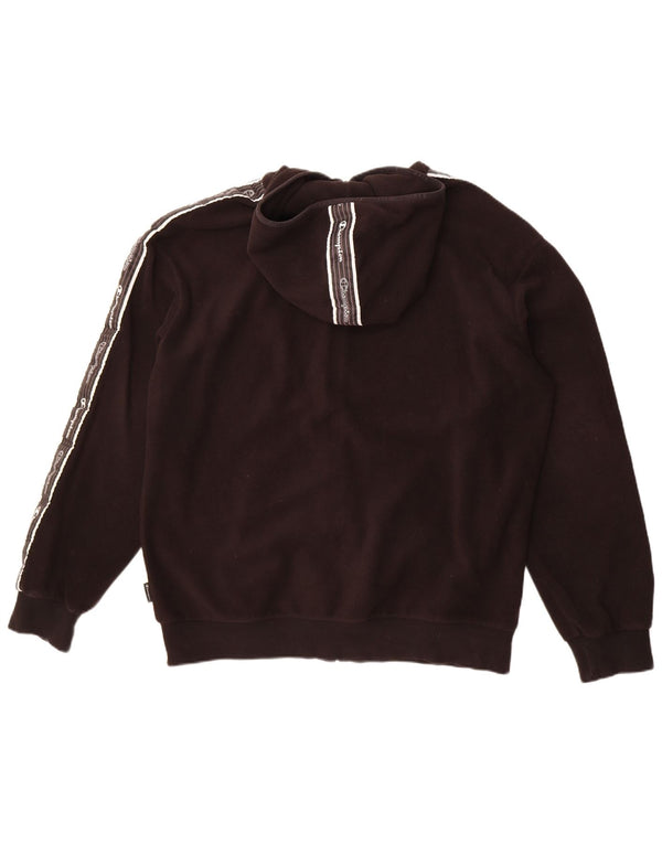 Champion Mens Graphic Hooded Fleece Jacket UK 42 XL Black