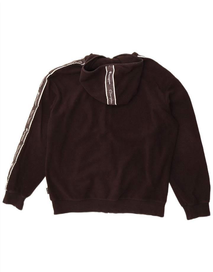 Champion Mens Graphic Hooded Fleece Jacket UK 42 XL Black