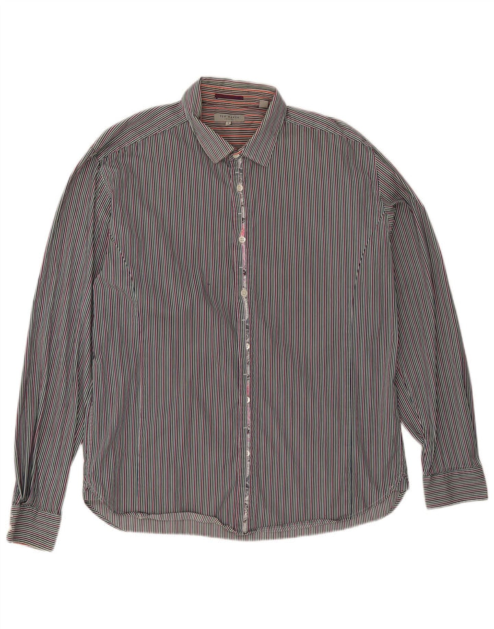 Ted Baker Mens Shirt Size 6 2XL Multicoloured Pinstripe Cotton