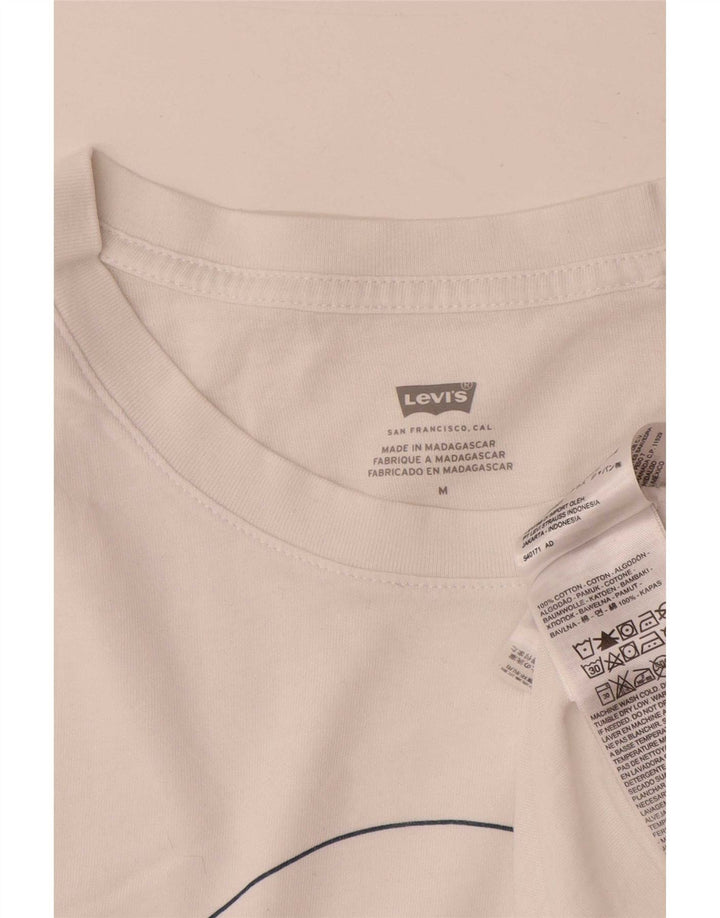 Levi's Womens Graphic T-Shirt Top UK 14 Medium White Cotton