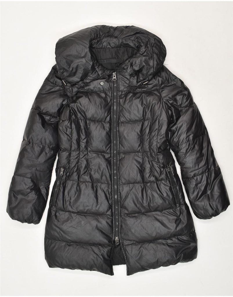 MASSIMO REBECCHI Womens Hooded Padded Coat IT 44 Medium Black Polyamide | Vintage Massimo Rebecchi | Thrift | Second-Hand Massimo Rebecchi | Used Clothing | Messina Hembry 