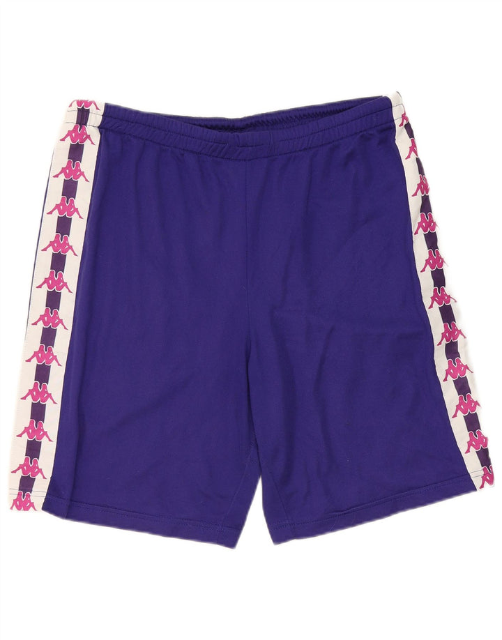 Kappa Mens Graphic Sport Shorts Large Purple Colourblock Polyester
