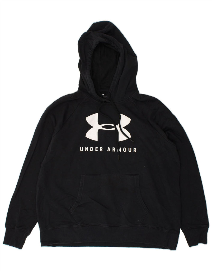 UNDER ARMOUR Mens Graphic Hoodie Jumper XL Black Cotton | Vintage Under Armour | Thrift | Second-Hand Under Armour | Used Clothing | Messina Hembry 
