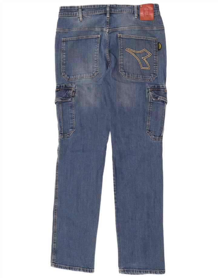 Diadora Mens Utility Cargo Slim Jeans  W34 L34 Blue Cotton