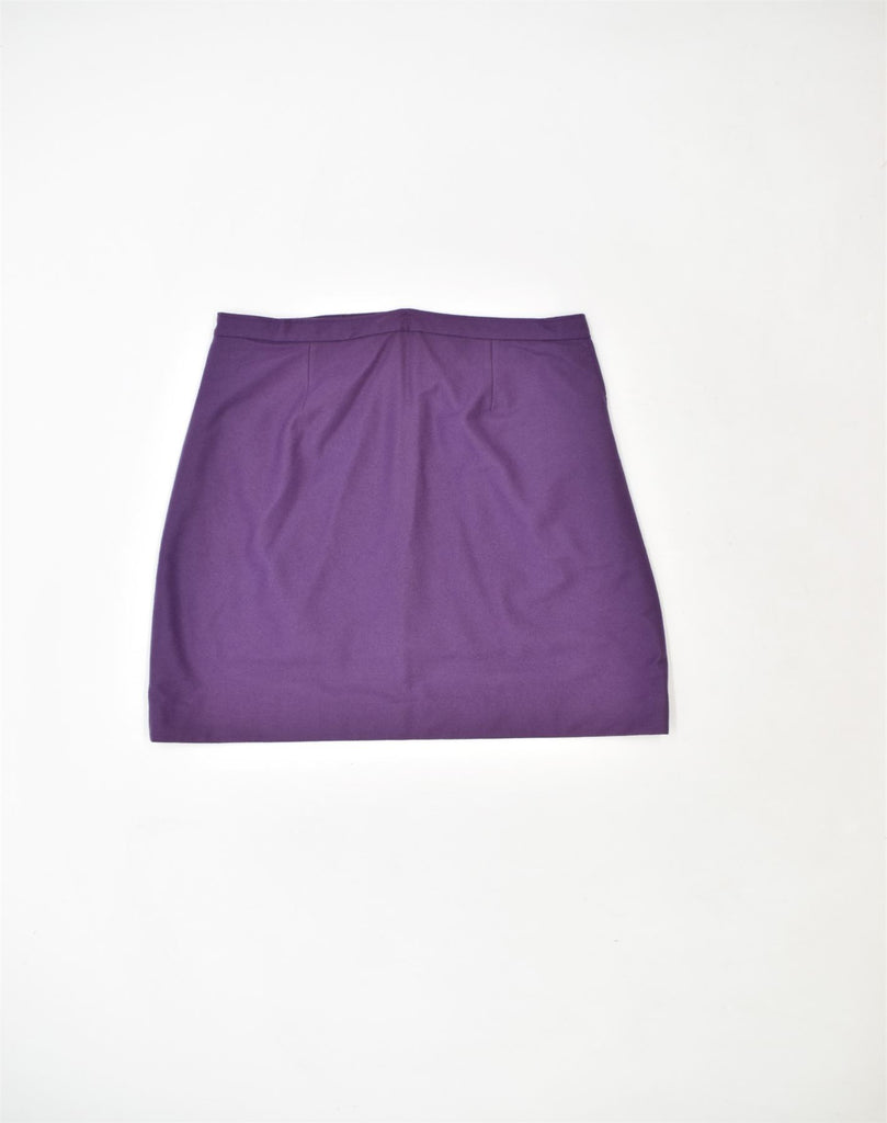 VINTAGE Womens Mini Skirt W36 3XL Purple Wool | Vintage | Thrift | Second-Hand | Used Clothing | Messina Hembry 