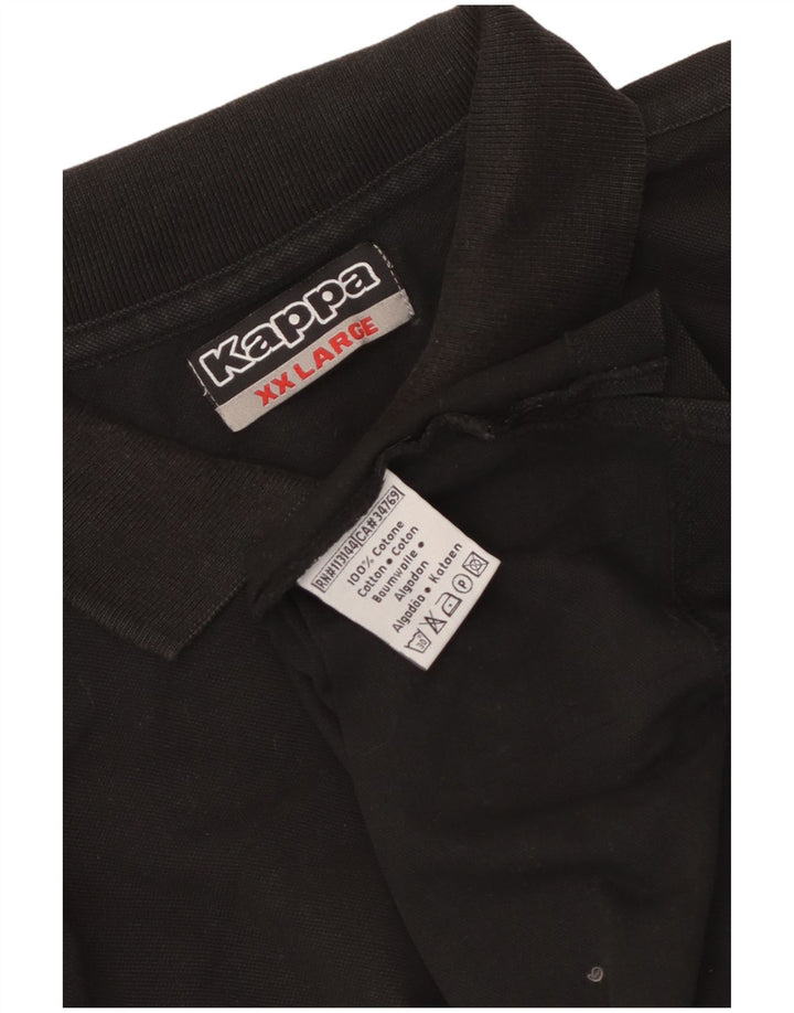 Kappa Mens Polo Shirt 2XL Black Cotton