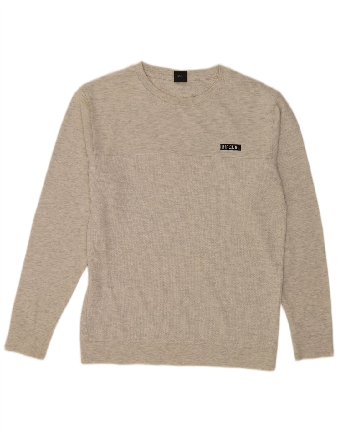 Rip Curl Mens Crew Neck Jumper Sweater Medium Grey Flecked Cotton