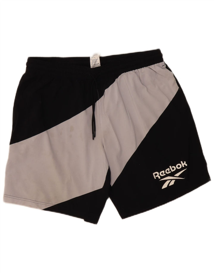 Reebok Mens Graphic Sport Shorts XL Black Colourblock Polyester