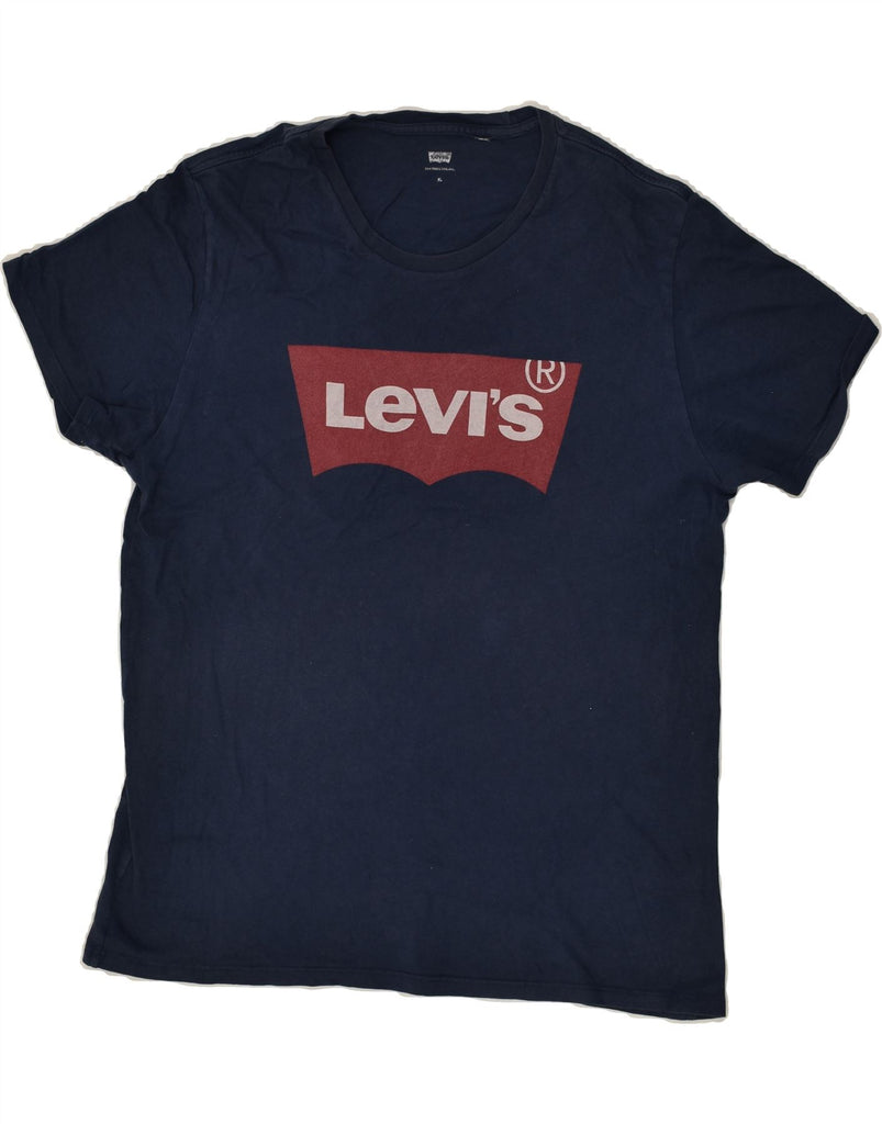 LEVI'S Mens Graphic T-Shirt Top XL Navy Blue Cotton | Vintage Levi's | Thrift | Second-Hand Levi's | Used Clothing | Messina Hembry 