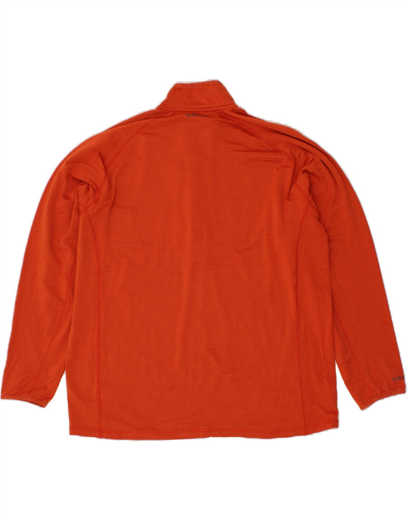 ORVIS Mens Zip Neck Pullover Tracksuit Top XL Red Striped Polyester Vintage Orvis and Second-Hand Orvis from Messina Hembry 