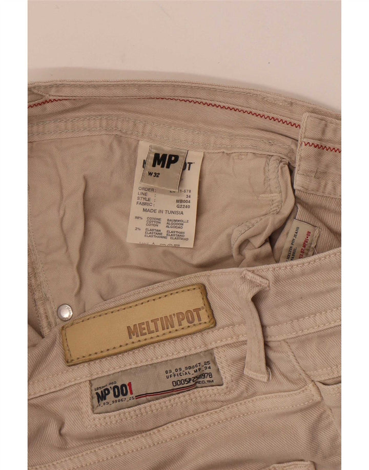 Meltin' Pot Womens Casual Shorts W32 Large Beige Cotton