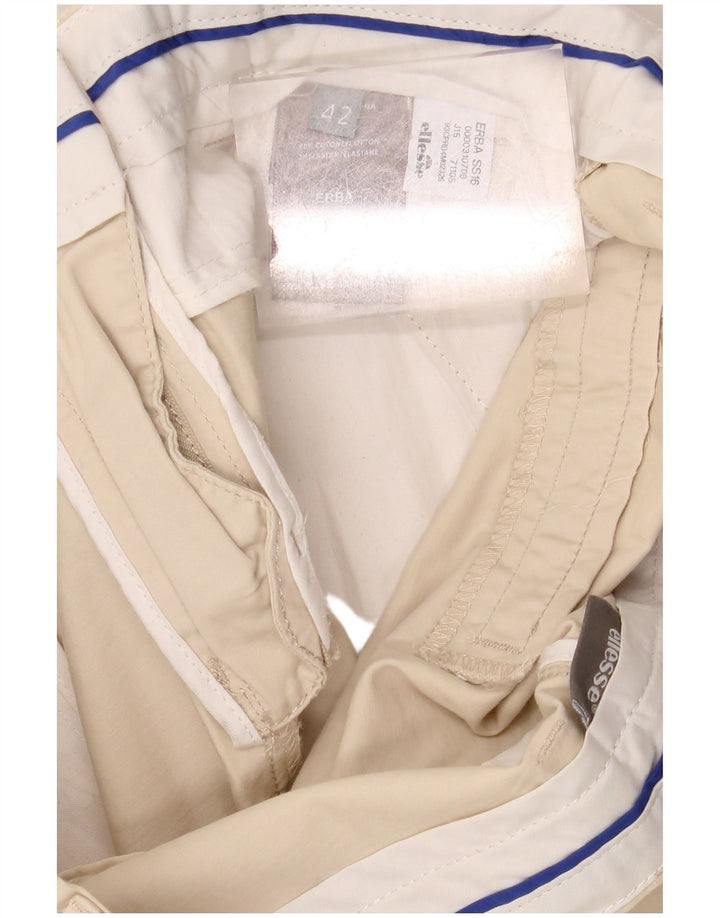 ELLESSE Womens Chino Shorts IT 42 Medium W30  Beige Cotton