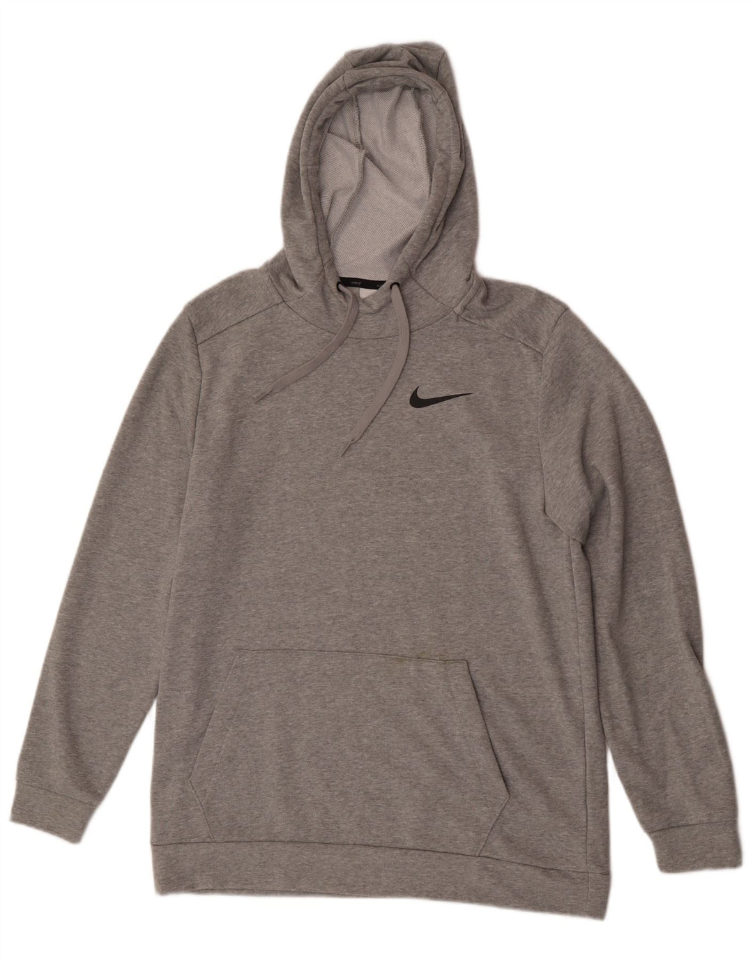 Nike Mens Dri Fit Hoodie Jumper Medium Grey Cotton