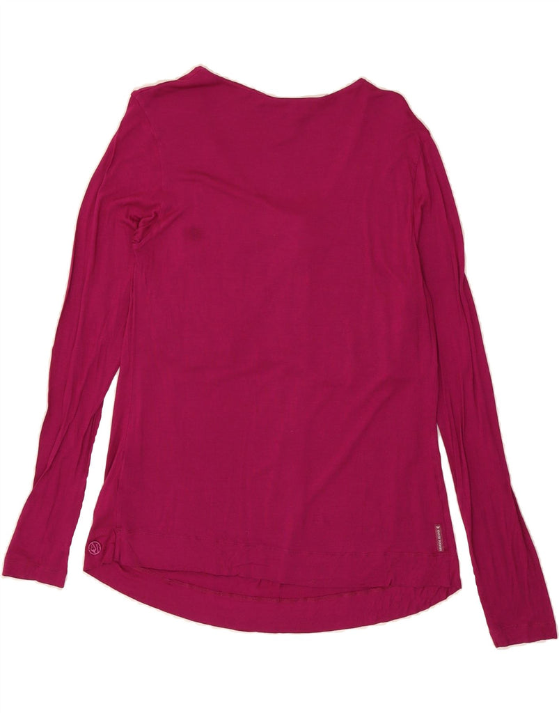 ARMANI JEANS Womens Top Long Sleeve UK 18 XL Pink Viscose Vintage Armani Jeans and Second-Hand Armani Jeans from Messina Hembry 