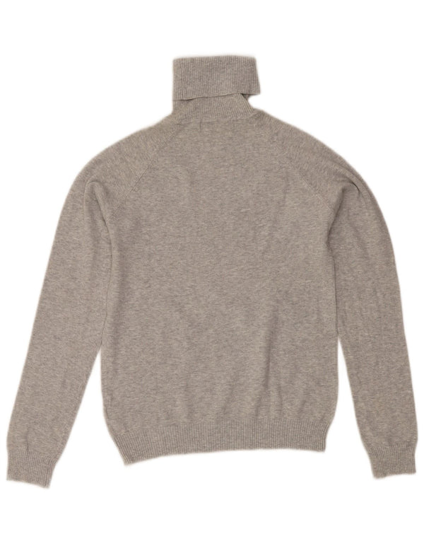 Zara Womens Roll Neck Jumper Sweater UK 14 Large Grey Flecked Cotton