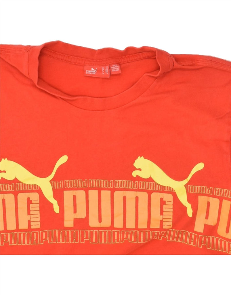 PUMA Mens Graphic T-Shirt Top Medium Red Cotton | Vintage Puma | Thrift | Second-Hand Puma | Used Clothing | Messina Hembry 