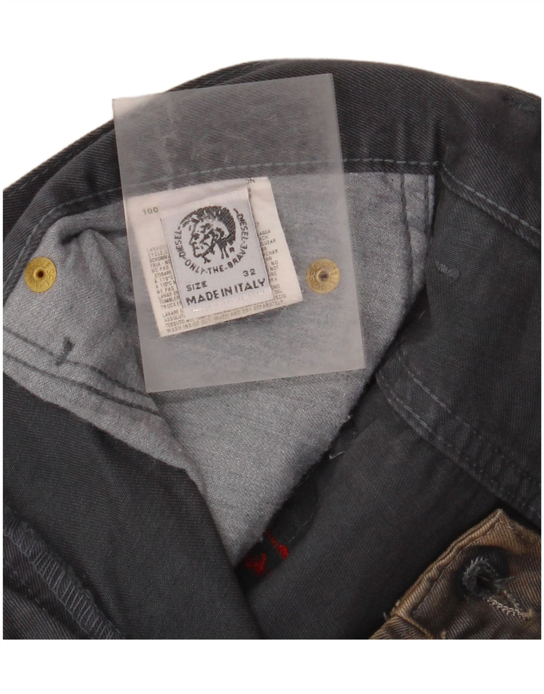 DIESEL Mens Bootcut Casual Trousers W32 L32 Beige Tie Dye Cotton