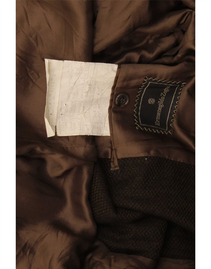 Ermenegildo Zegna Mens 2 Button Blazer Jacket UK 38 Medium Khaki Wool