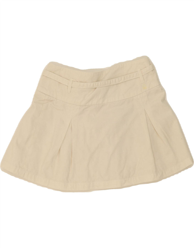 BENETTON Girls Mini Skirt 7-8 Years Medium W26 Off White Cotton Vintage Benetton and Second-Hand Benetton from Messina Hembry 