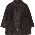 Vintage Womens Oversized Leather Coat IT 46 Large Black