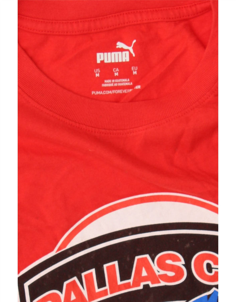 PUMA Mens Dallas Graphic T-Shirt Top Medium Red Cotton Vintage Puma and Second-Hand Puma from Messina Hembry 
