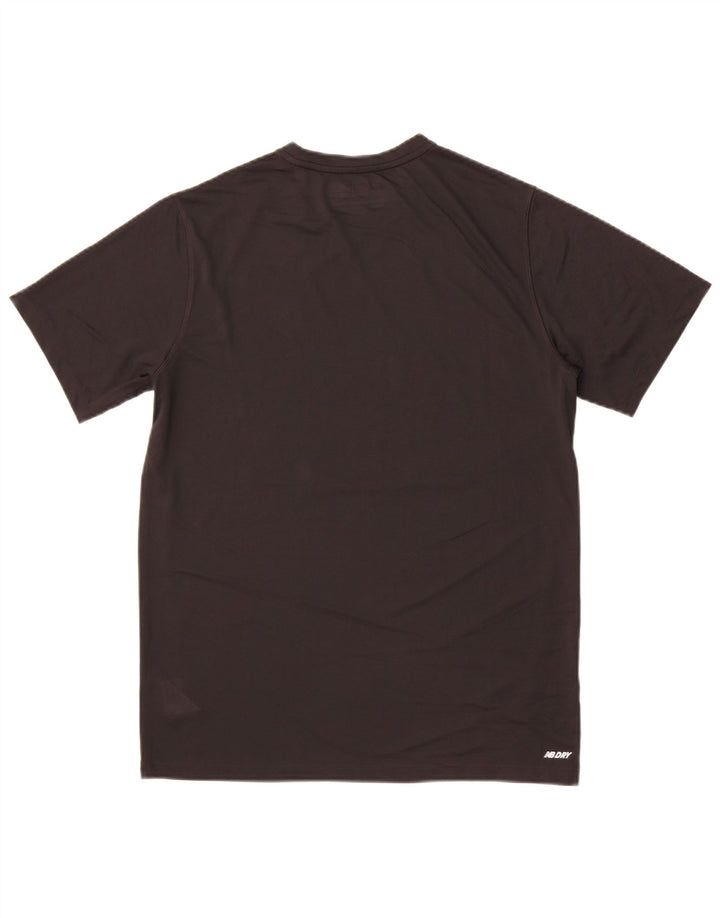 New Balance Mens Graphic T-Shirt Top Medium Black Polyester