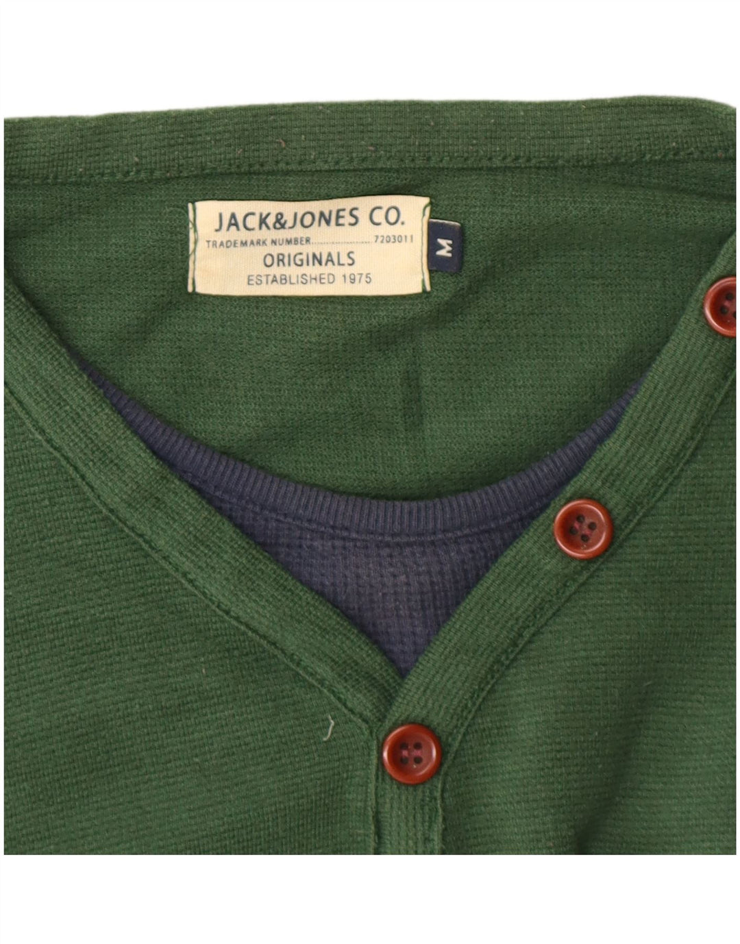 JACK & JONES Mens Top Long Sleeve Medium Green