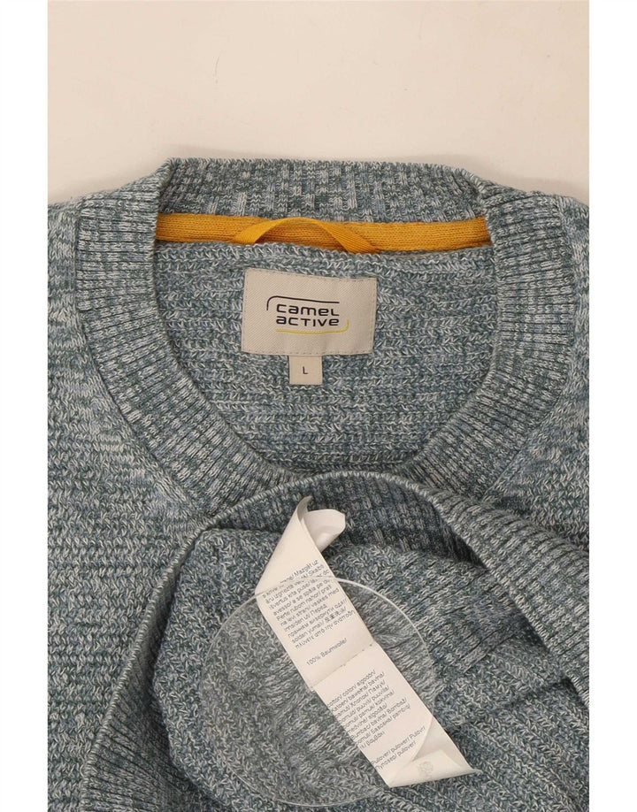 Camel Active Mens Crew Neck Jumper Sweater Large Blue Flecked Cotton
