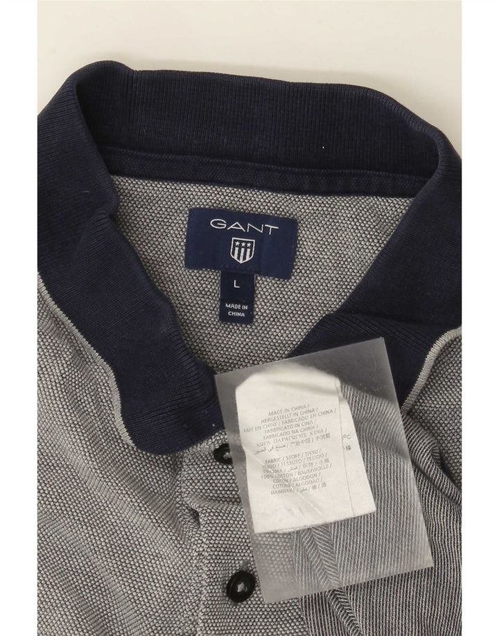 Gant Mens Polo Shirt Large Grey Cotton