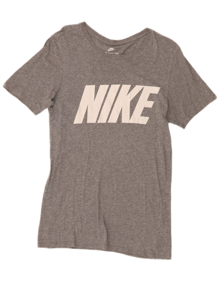 Nike Mens Athletic Cut Graphic T-Shirt Top Small Grey Cotton