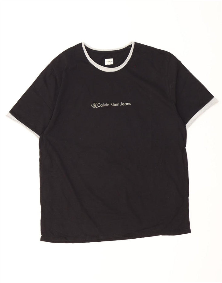 Calvin Klein Jeans Mens Graphic T-Shirt Top Large Black