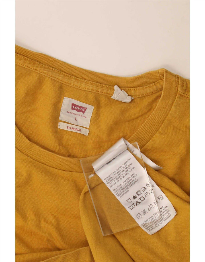 Levi's Mens Standard T-Shirt Top Large Yellow Cotton
