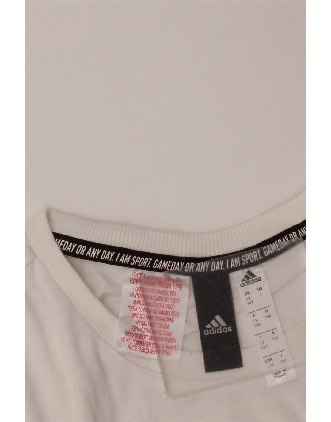 ADIDAS Boys Graphic T-Shirt Top 13-14 Years White